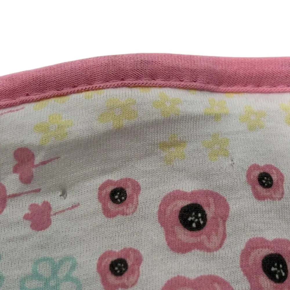 Parents Choice Walmart Pink Floral Flower Scallop Stripe Double Sided Blanket